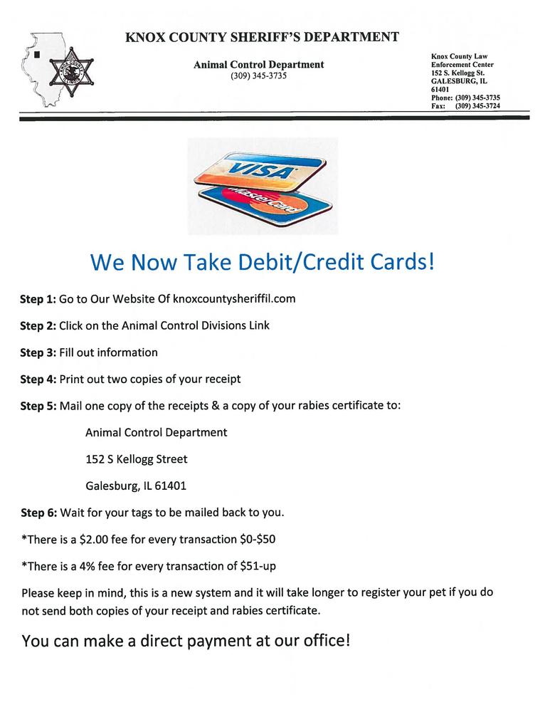 Photo of the debit card flyer.